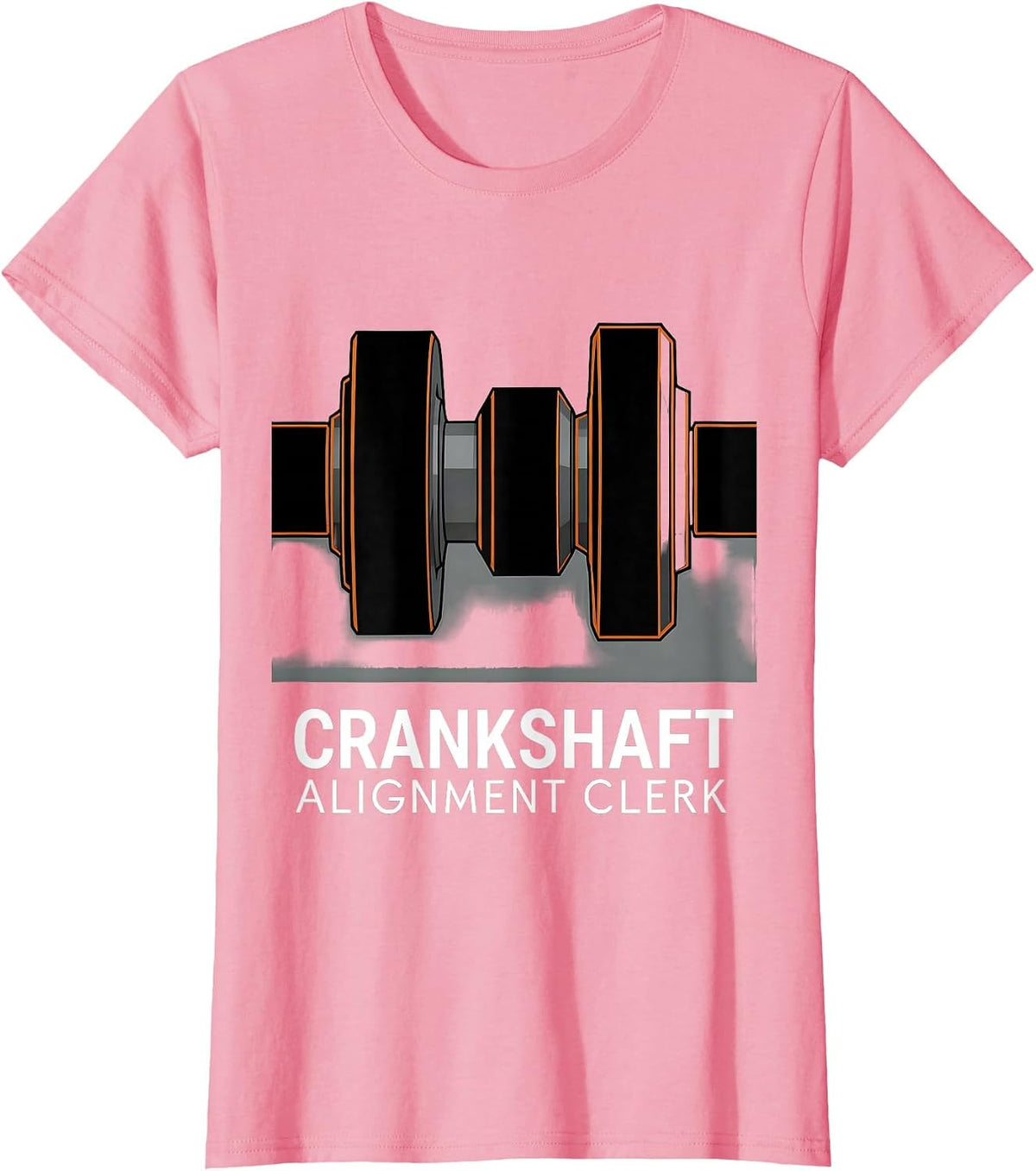 Women's Crankshaft Alignment Clerk Brutalist Car Guy Mechanic T-Shirt - Pink