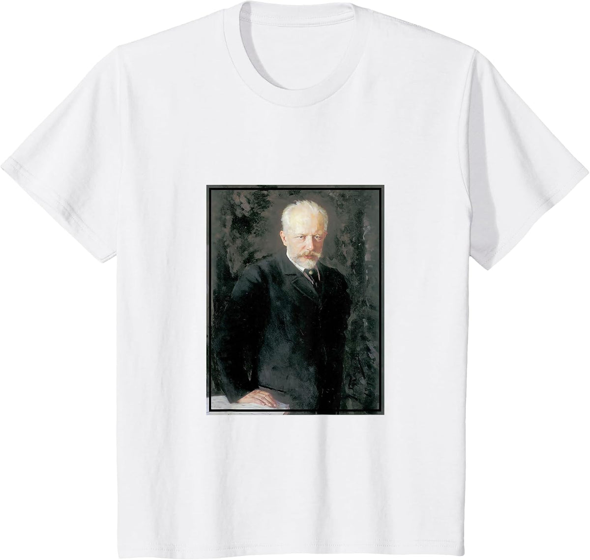 Pyotr Ilyich Tchaikovsky Painting Portrait (1893) T-Shirt - White