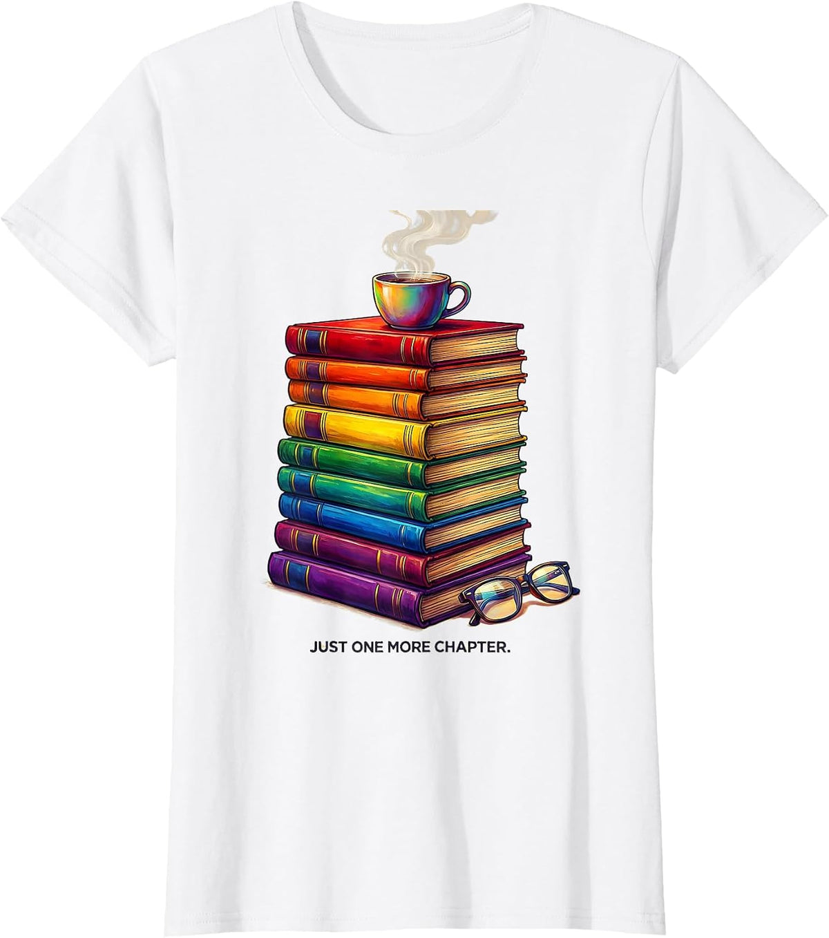 Women's Just One More Chapter Bookish Reader Design T-Shirt - White