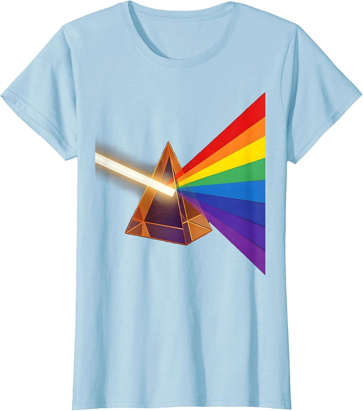 Women's Science Teacher Prism Rainbow Light Illustration T-Shirt - Baby Blue