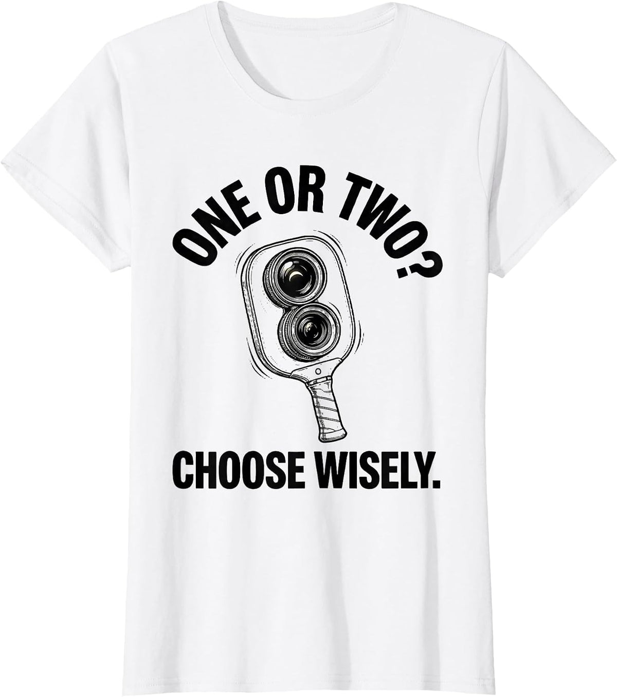 Women's One Or Two? Choose Wisely Funny Optometrist Halloween Eye T-Shirt - White