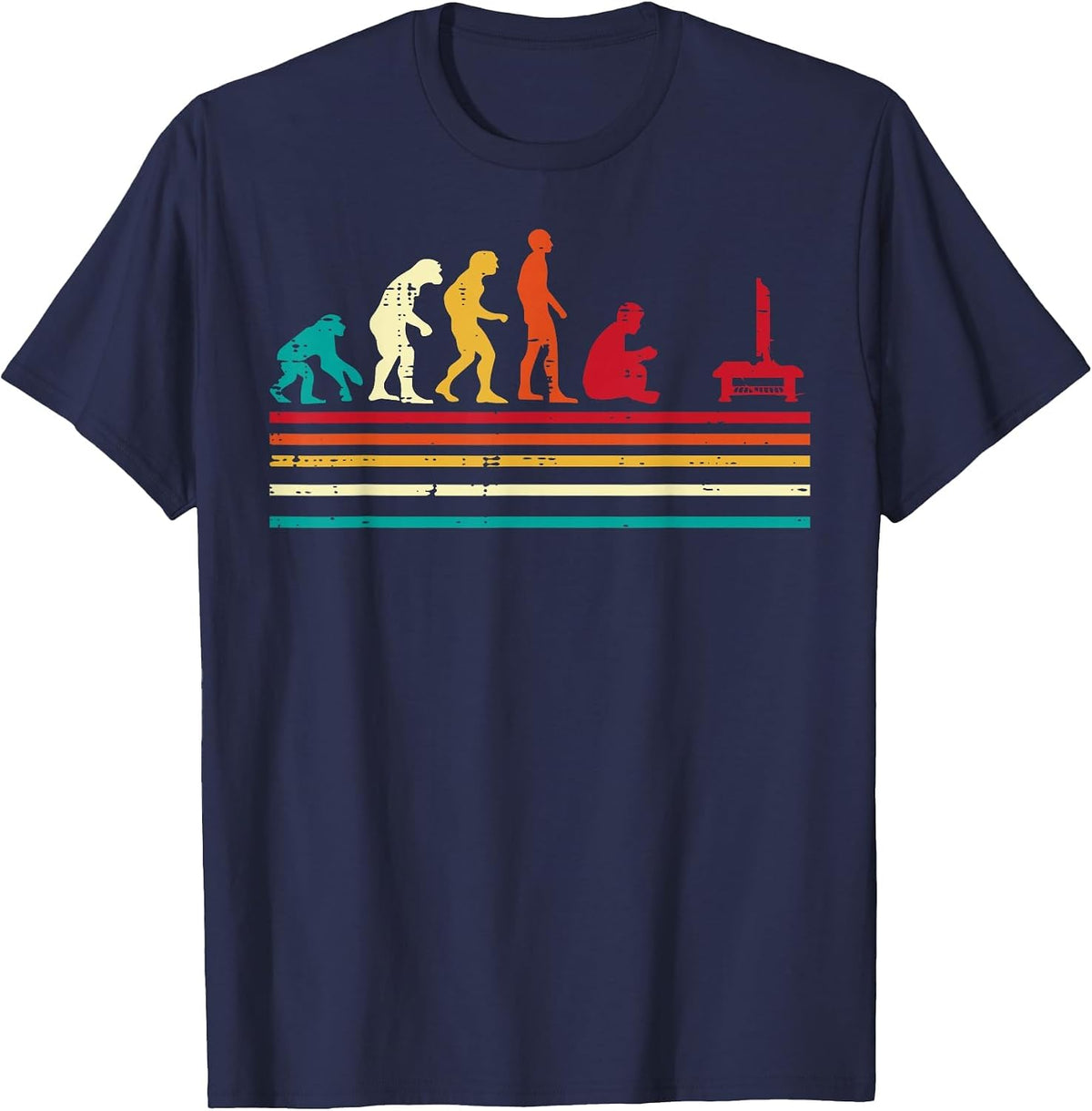 Human Evolution Video Gaming Retro Gamer Men Boys Kids Teens T-Shirt - Navy Blue