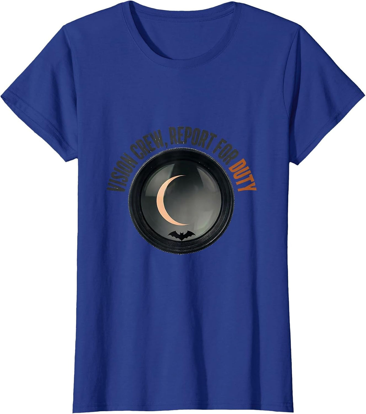 Women's Vision Crew Report for Duty Minimalist Halloween Optometrist T-Shirt - Royal Blue