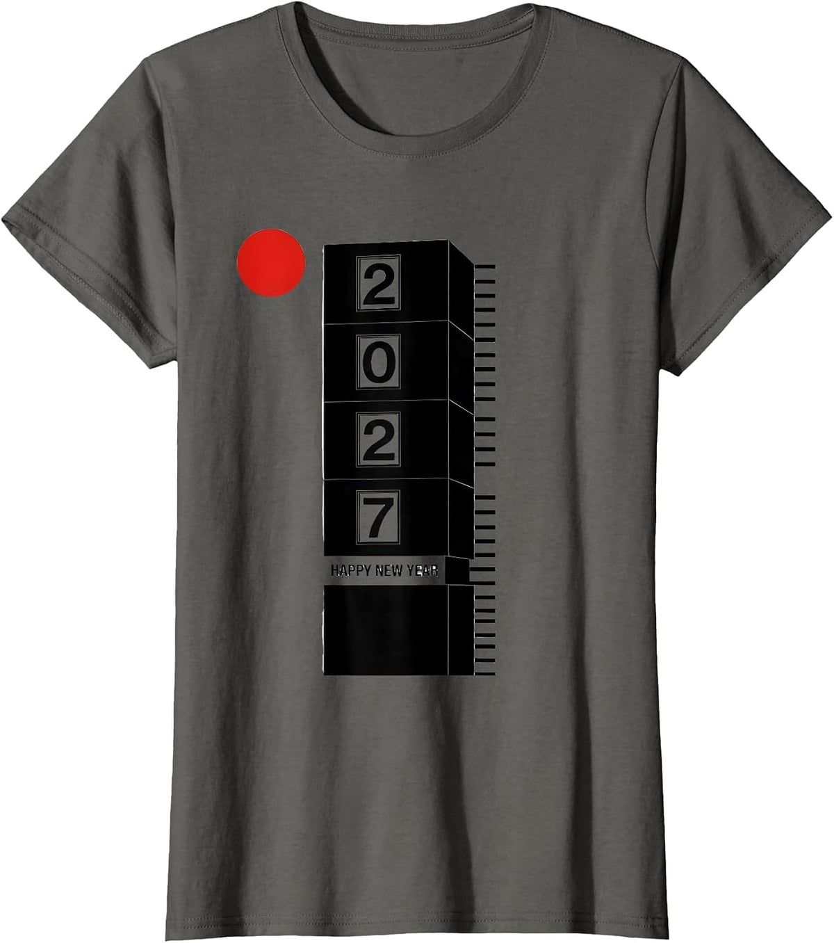 Women's Happy New Year 2027 Swiss International Family Party T-Shirt - Asphalt Grey