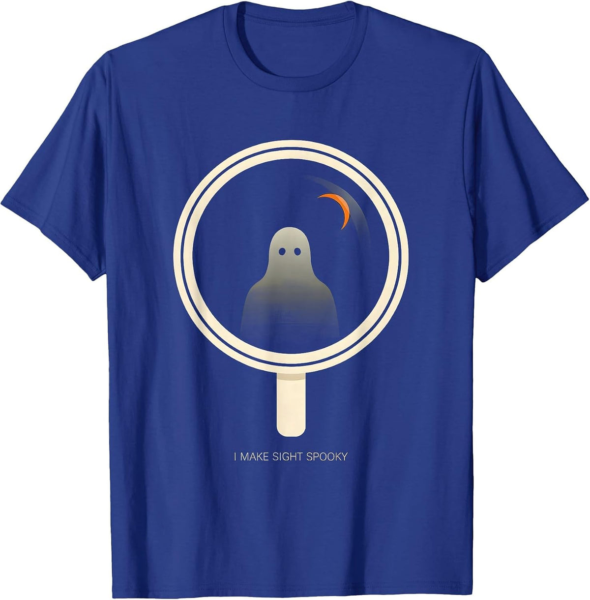 Men's I Make Sight Spooky Minimalist Ghost Halloween Optometrist T-Shirt - Royal Blue
