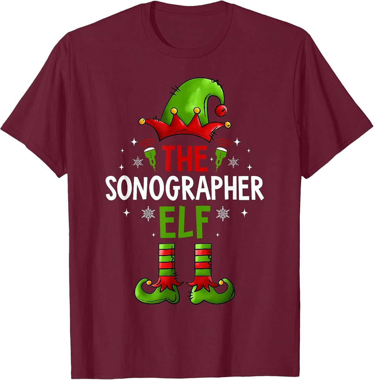 The Sonographer Elf T-Shirt - Burgundy