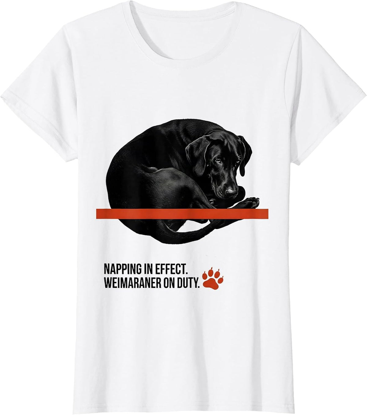 Napping In Effect Weimaraner On Duty Official Sleepshirt Dog T-Shirt - White