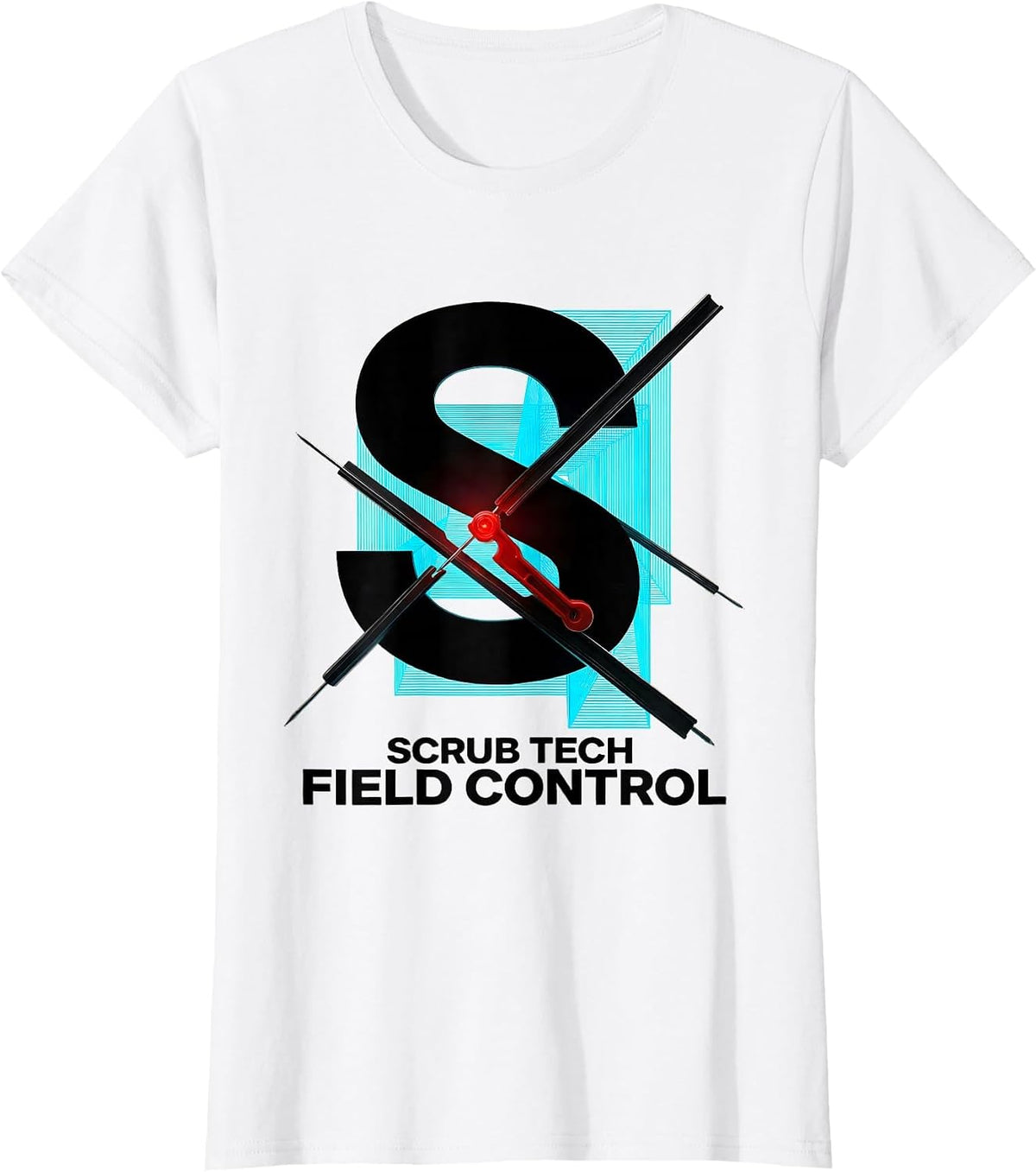 Women's Scrub Tech Field Control New Wave Typography Surgical Tech T-Shirt - White