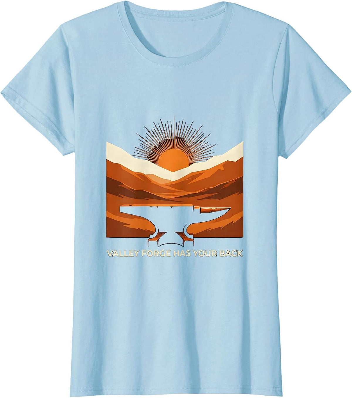 Women's Valley Forge Has Your Back Automotive Design T-Shirt - Baby Blue