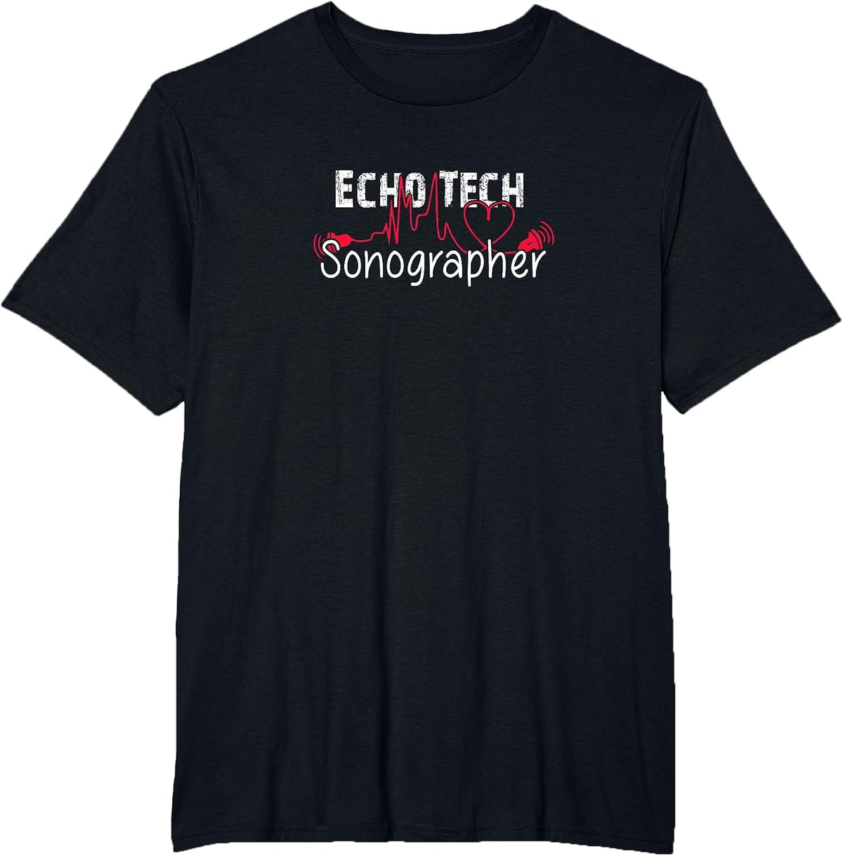 Echocardiographer | Echo Tech Cardiac Sonographer T-Shirt - Black
