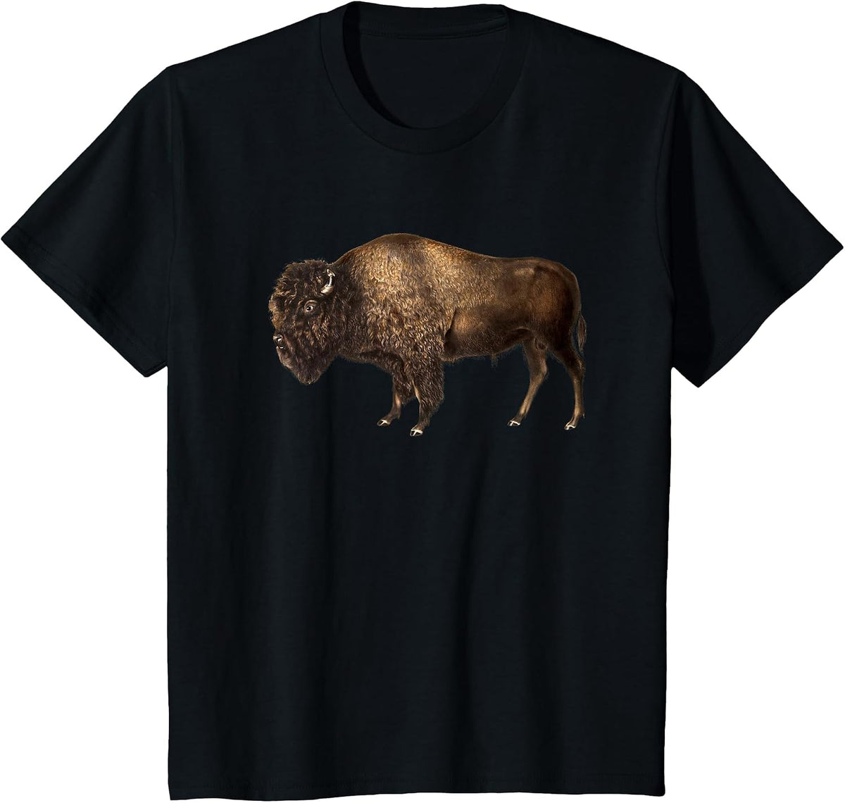 Buffalo Vintage Retro American Bison T-Shirt - Black
