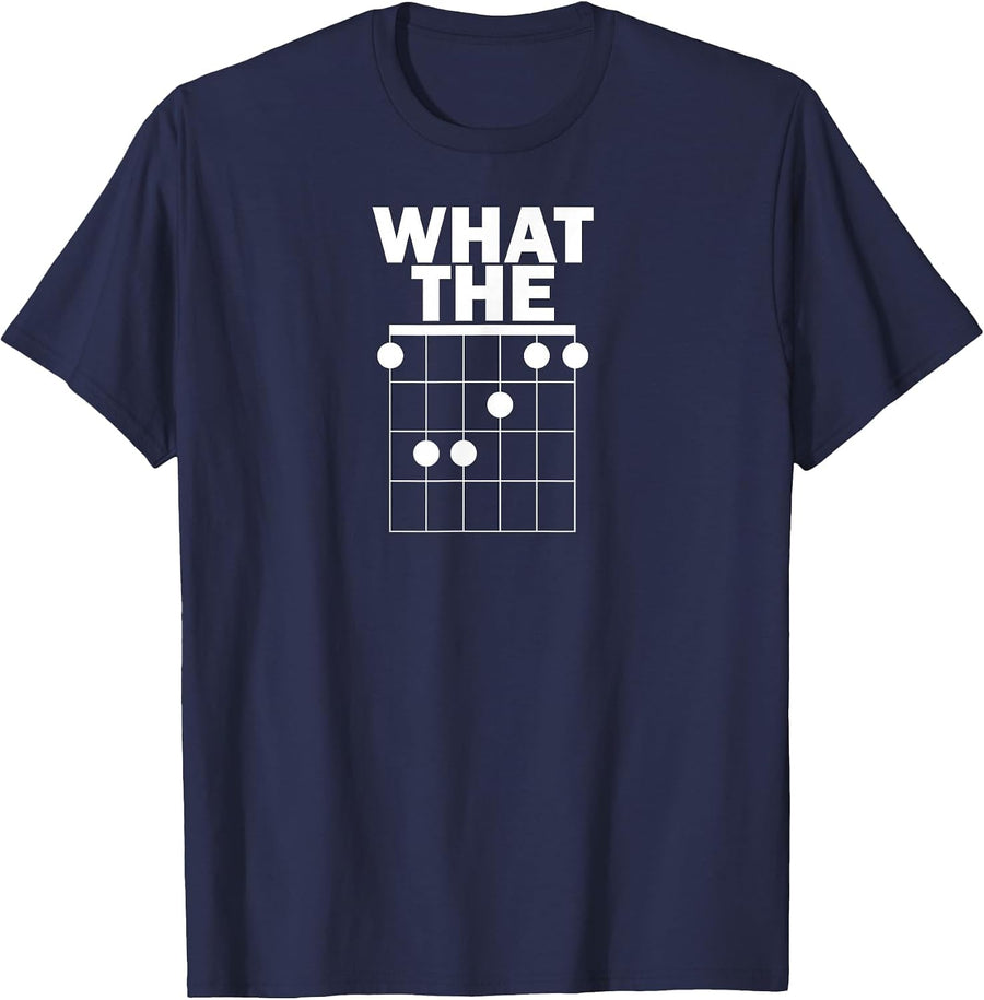 What The F Funny Guitar Chord T-Shirt - Navy Blue