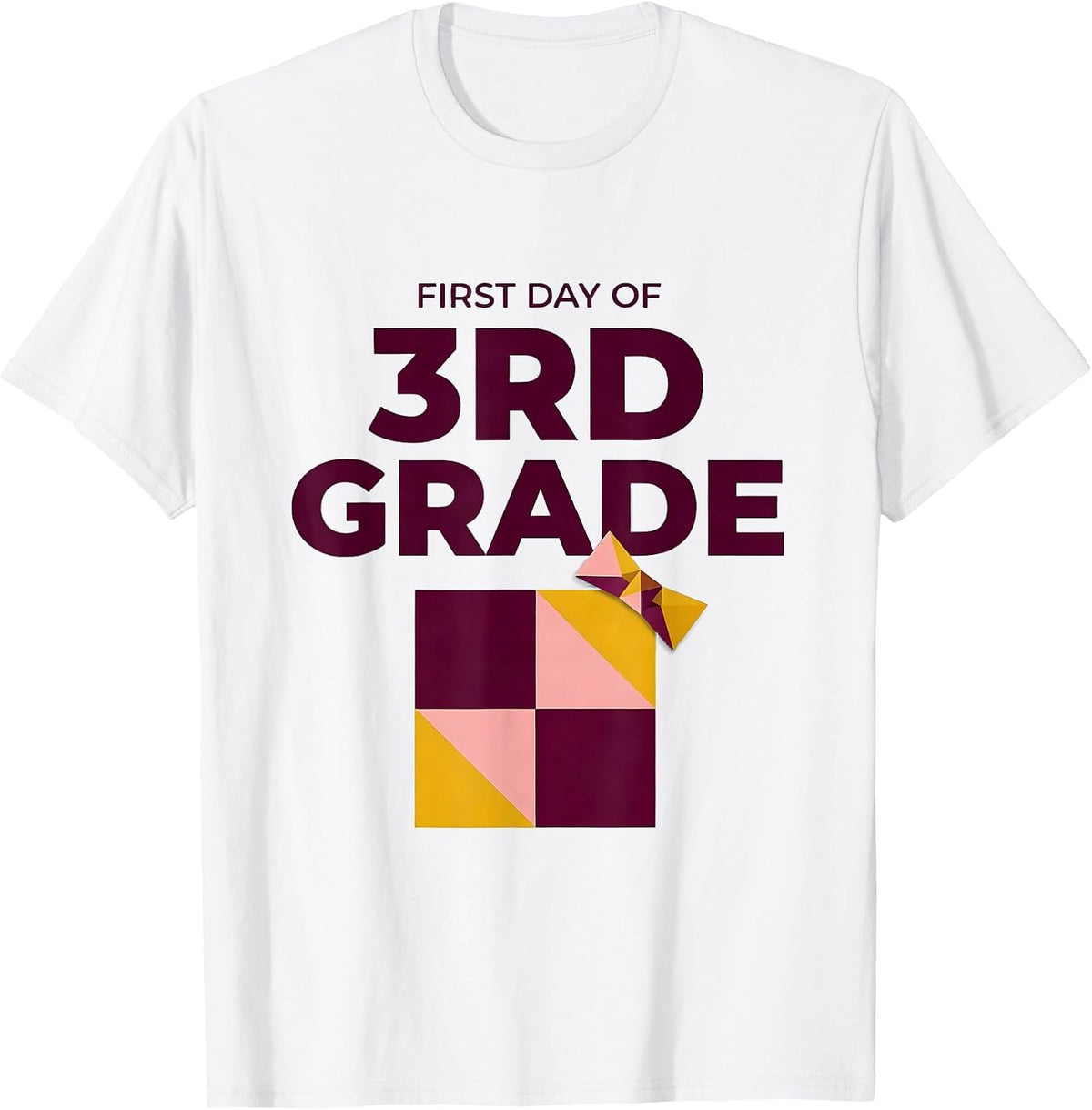 Men's First Day Of 3rd Grade Teacher Girl Coquette Bow Back T-Shirt - White