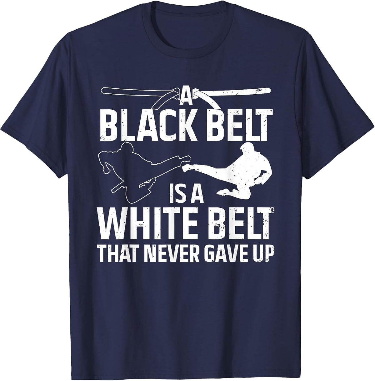 Funny Karate Design for Men Women Black Belt Martial Arts T-Shirt - Navy Blue