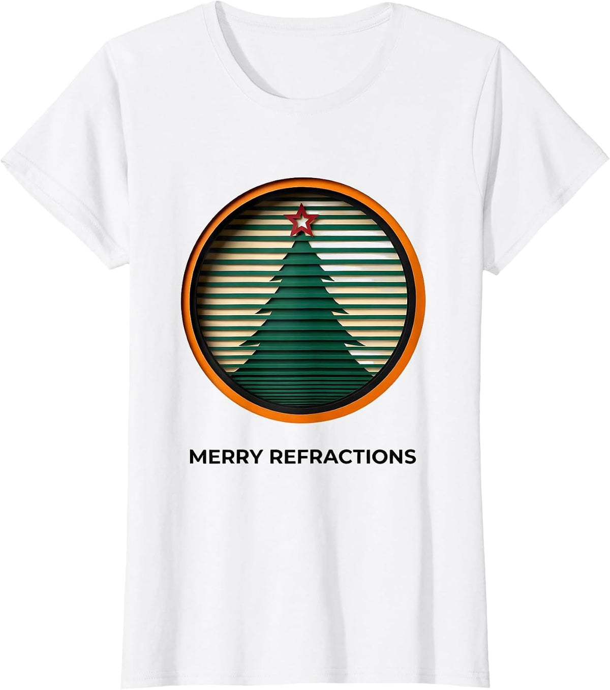 Women's Merry Refractions Editorial Conceptual Optometrist Christmas T-Shirt - White