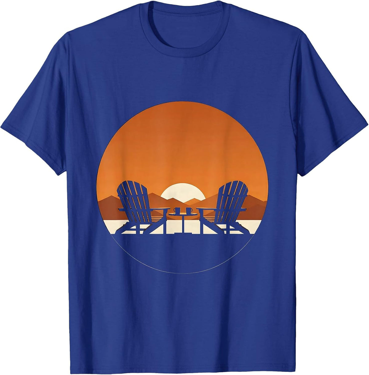 Men's School Counselor Two Chairs Coffee Illustration T-Shirt - Royal Blue