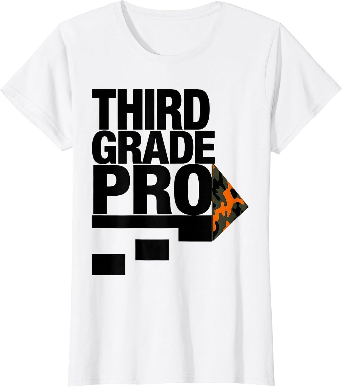 Women's Third Grade Pro Camo Back To School Boys Teachers T-Shirt - White