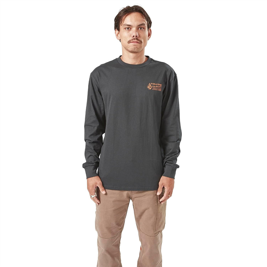 Volcom Men's Long Sleeve Workwear T-Shirt - Black Workwear