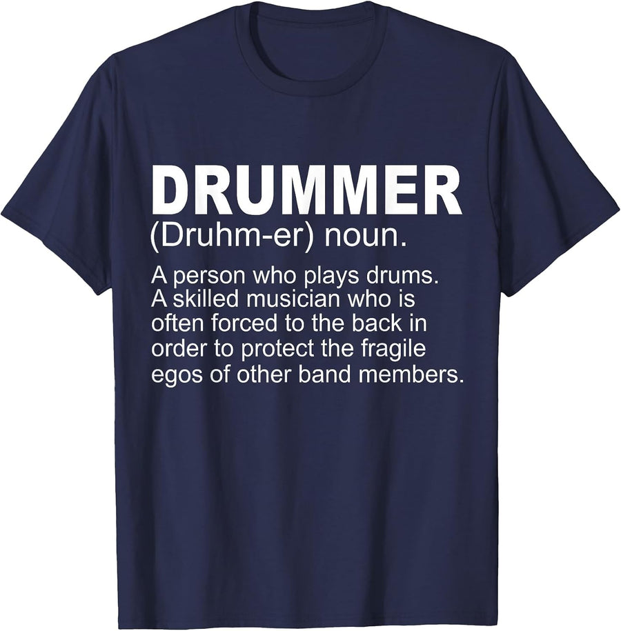 Drummer Funny - Drummer A Person Who Plays Drums T-Shirt - Navy Blue