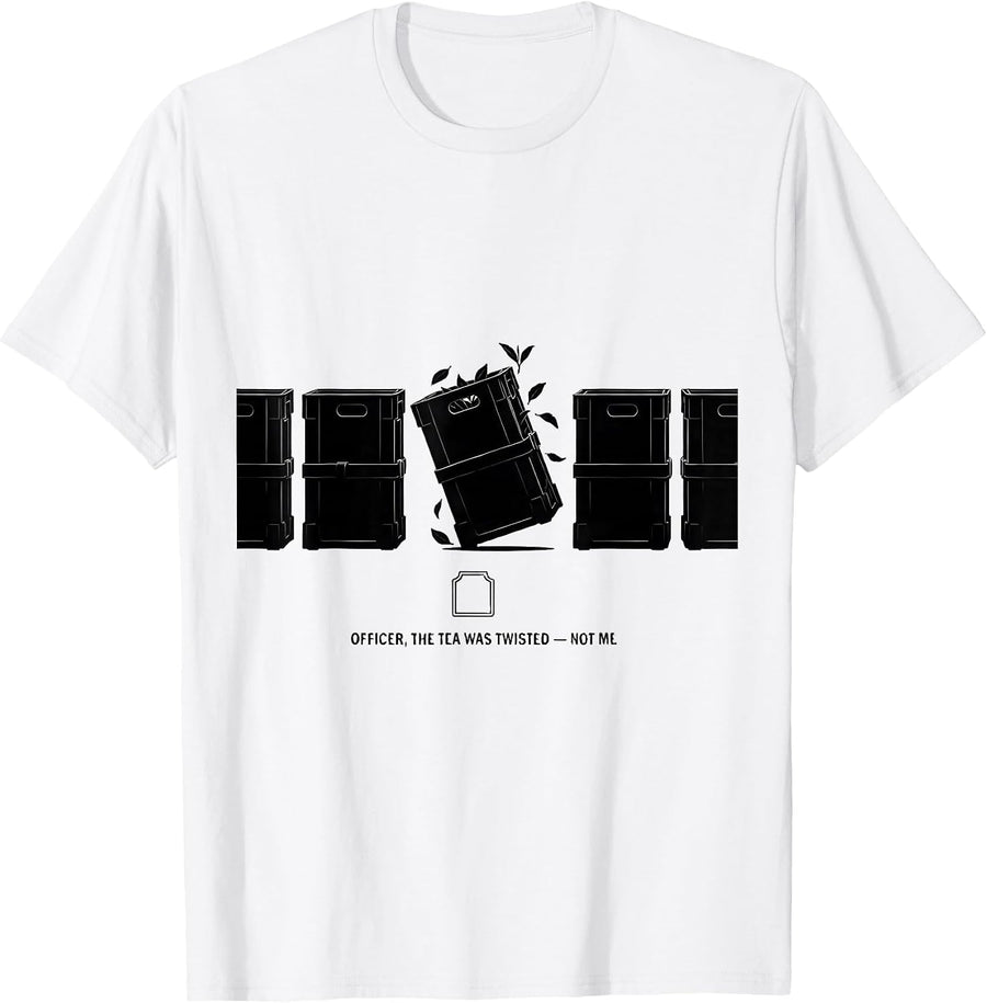 Men's Officer, The Tea Was Twisted — Not Me Funny History Teacher T-Shirt - White