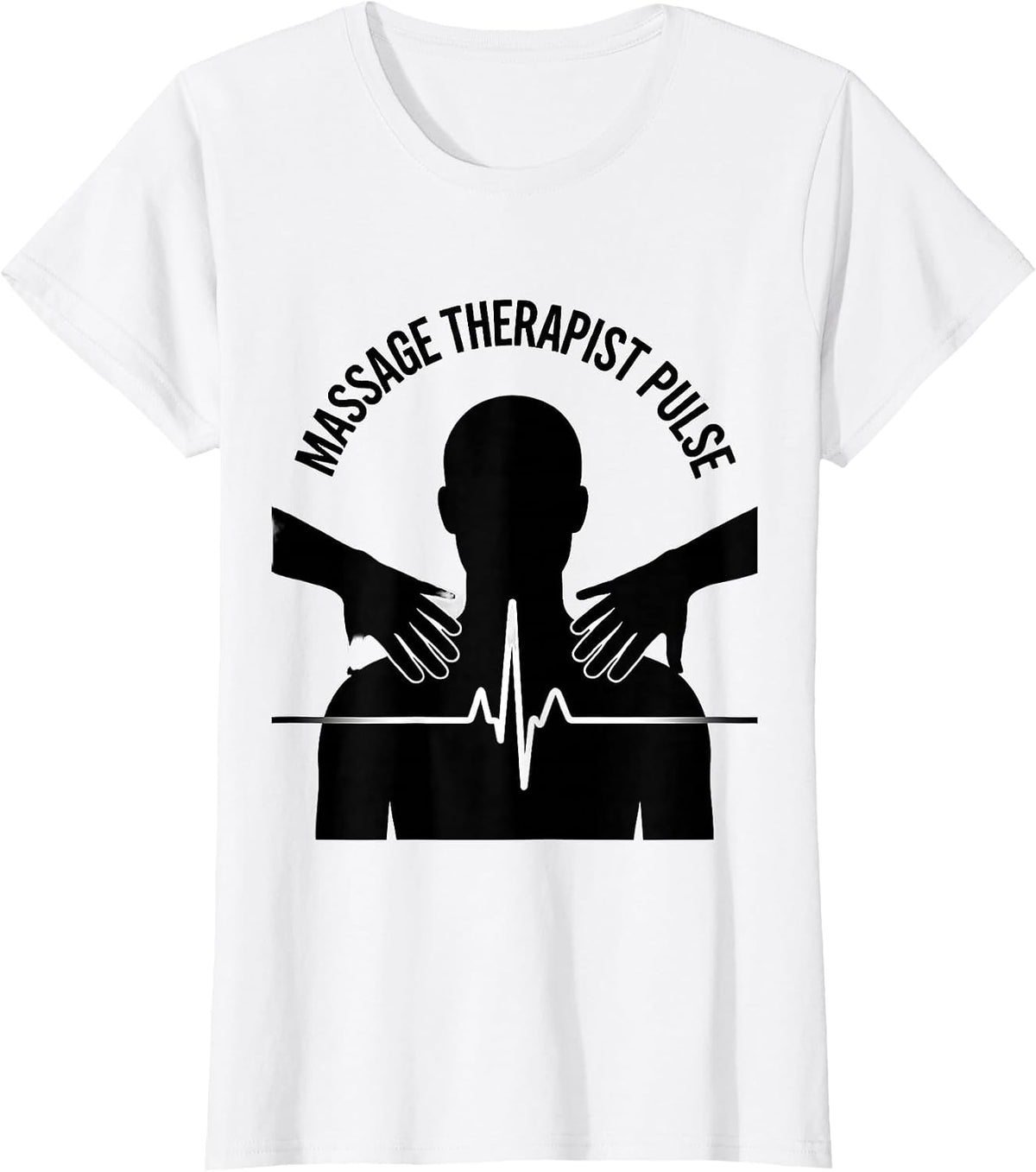 Women's Massage Therapist Pulse Occupational Pride EKG Pulse T-Shirt - White