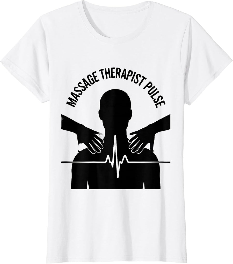 Women's Massage Therapist Pulse Occupational Pride EKG Pulse T-Shirt - White