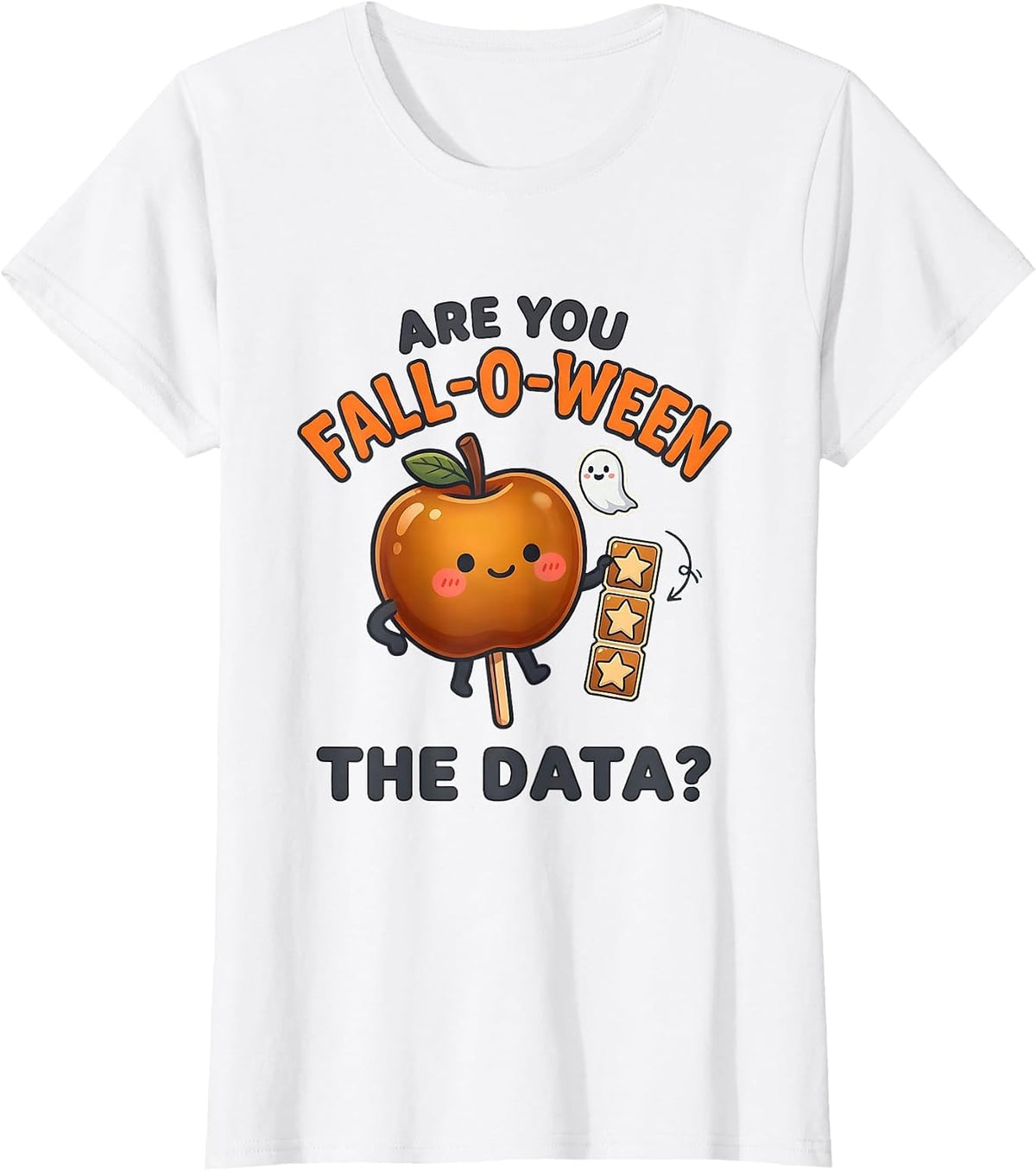 Women's Are You Fall-O-Ween The Data Kawaii Teacher Halloween T-Shirt - White