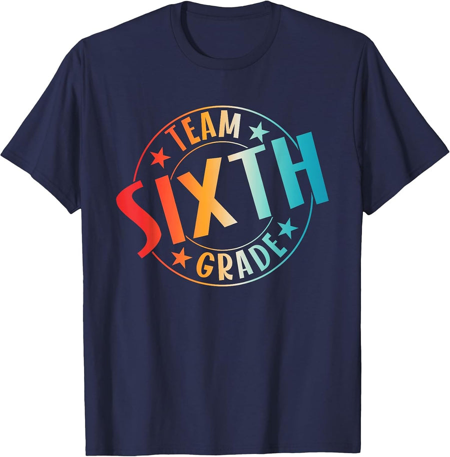 Team Sixth Grade Teacher Student Back to School 6th Grade T-Shirt - Navy Blue