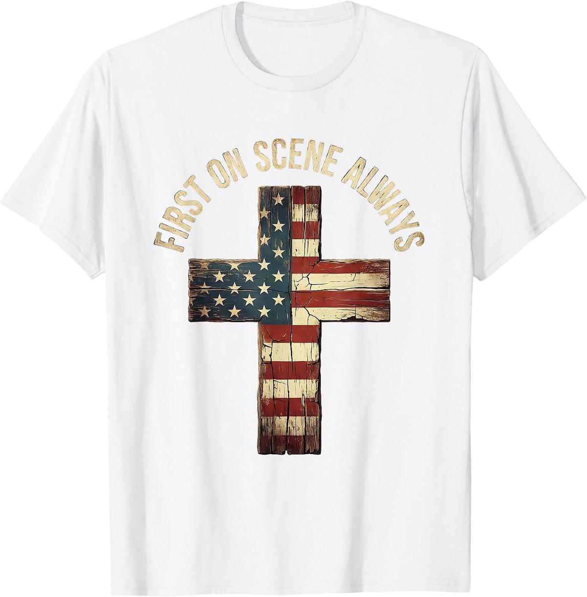 Men's First On Scene Always EMT Responder Design T-Shirt - White