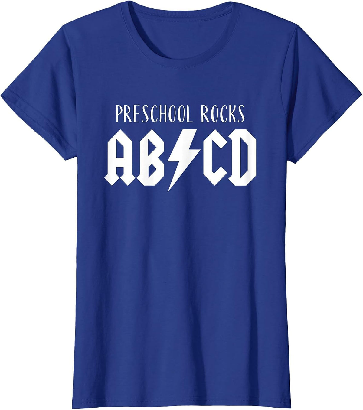 Preschool Rocks Teacher Back to School ABCD Rock First Day T-Shirt - Royal Blue