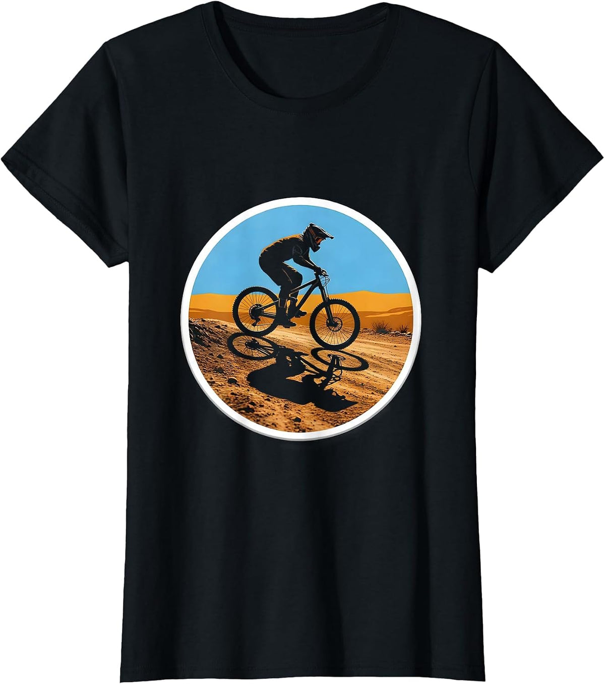 Mountain Bike Shadow Trail Graphic T-Shirt - Black
