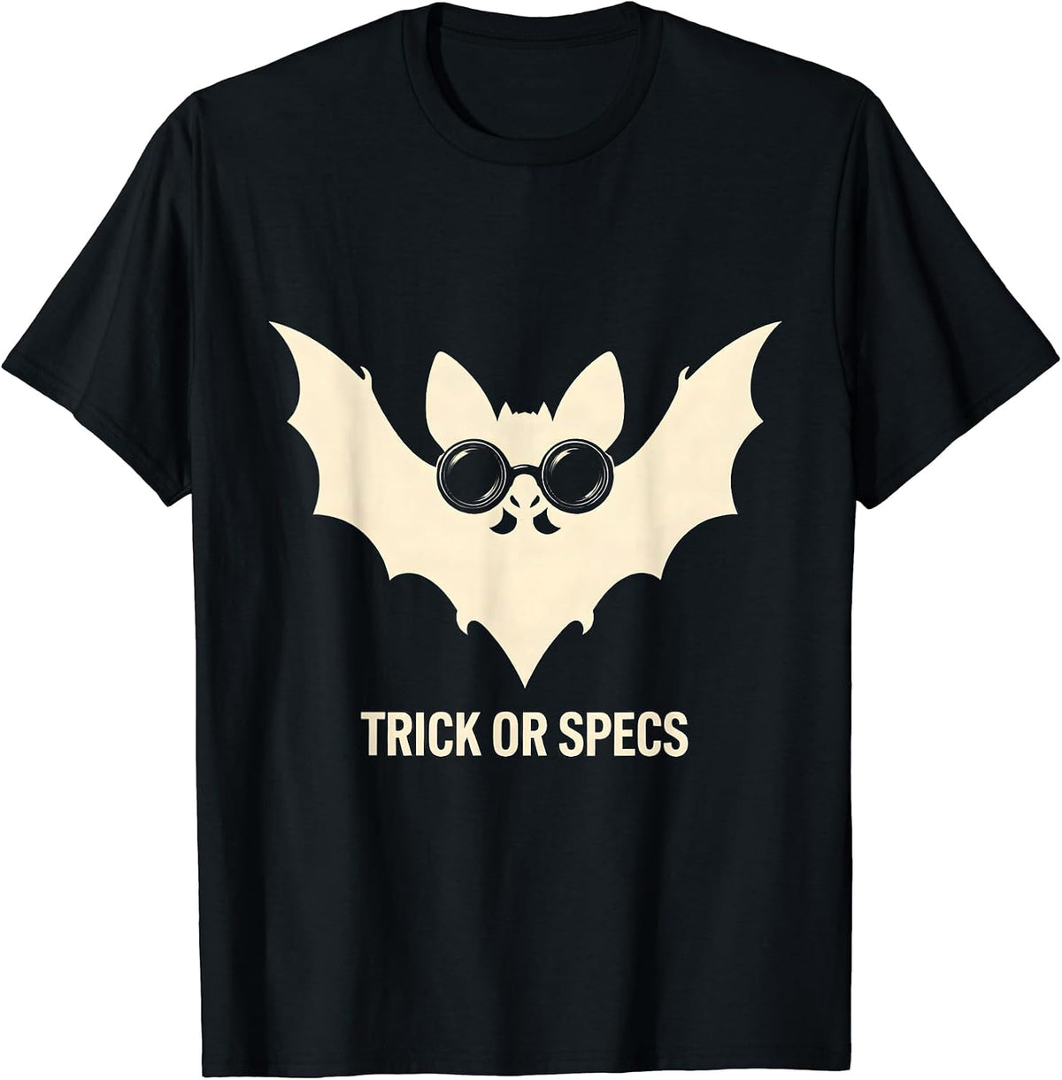 Men's Trick or Specs Silhouette Halloween Optometrist Eye Doctor T-Shirt - Black