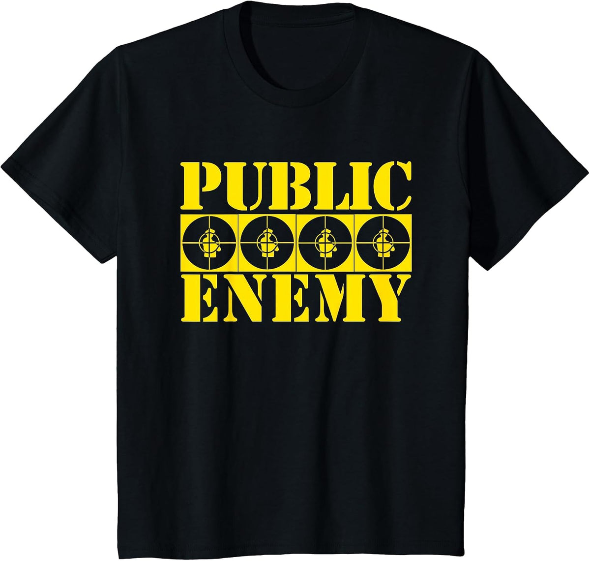 Public Enemy 4 Target Logos T-Shirt - Black
