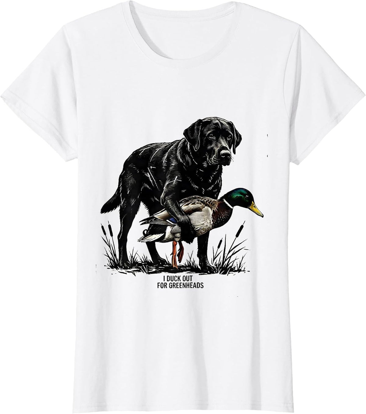 I Duck Out For Greenheads Funny Duck Hunter Hunting Dad Gift T-Shirt - White