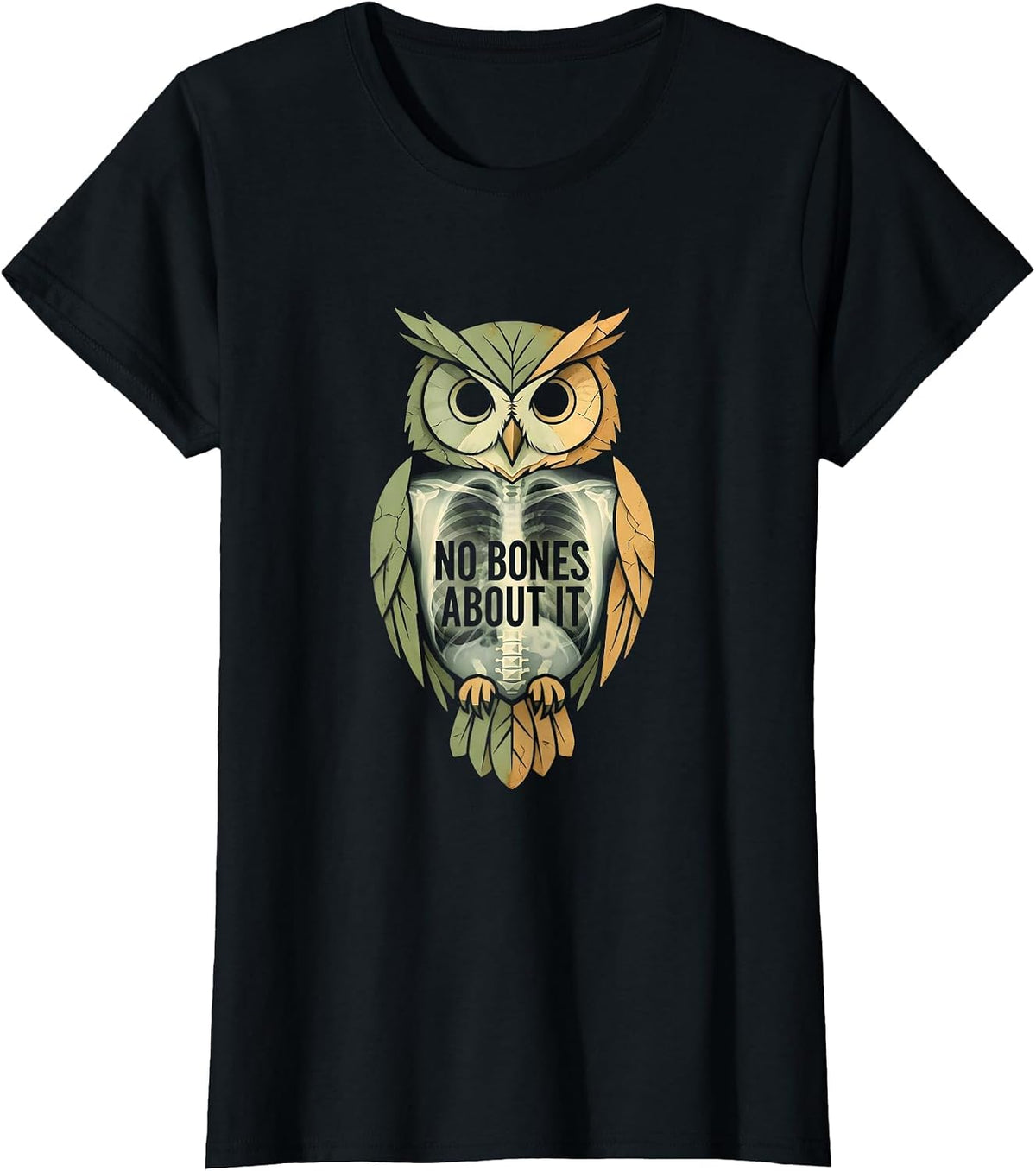 Women's No Bones About It Radiology Humor Design T-Shirt - Black