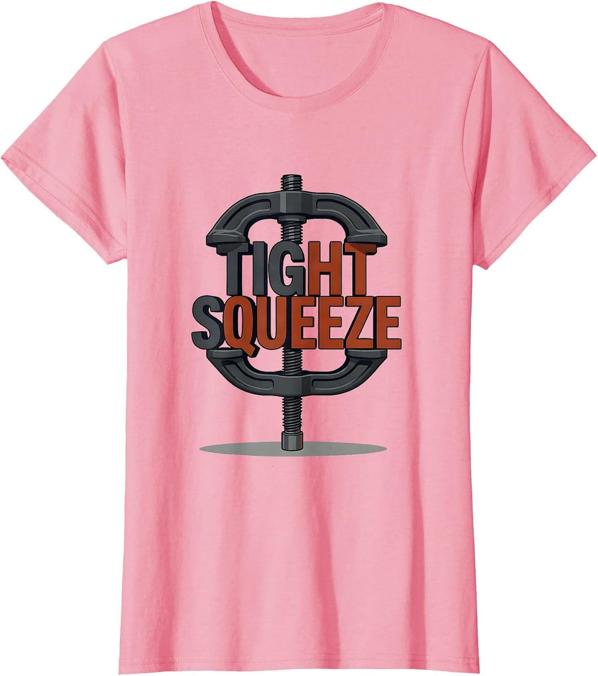 Women's Tight Squeeze Rugged Oilfield Worker Gift for Operators T-Shirt - Pink