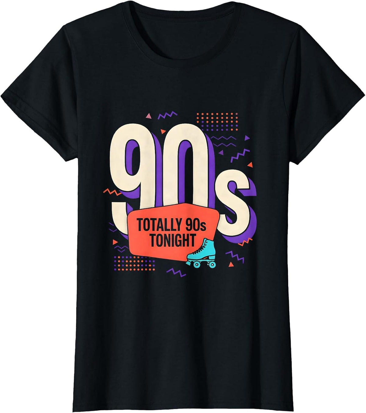 Women's Totally 90s Tonight Retro Nostalgic Party Costume T-Shirt - Black