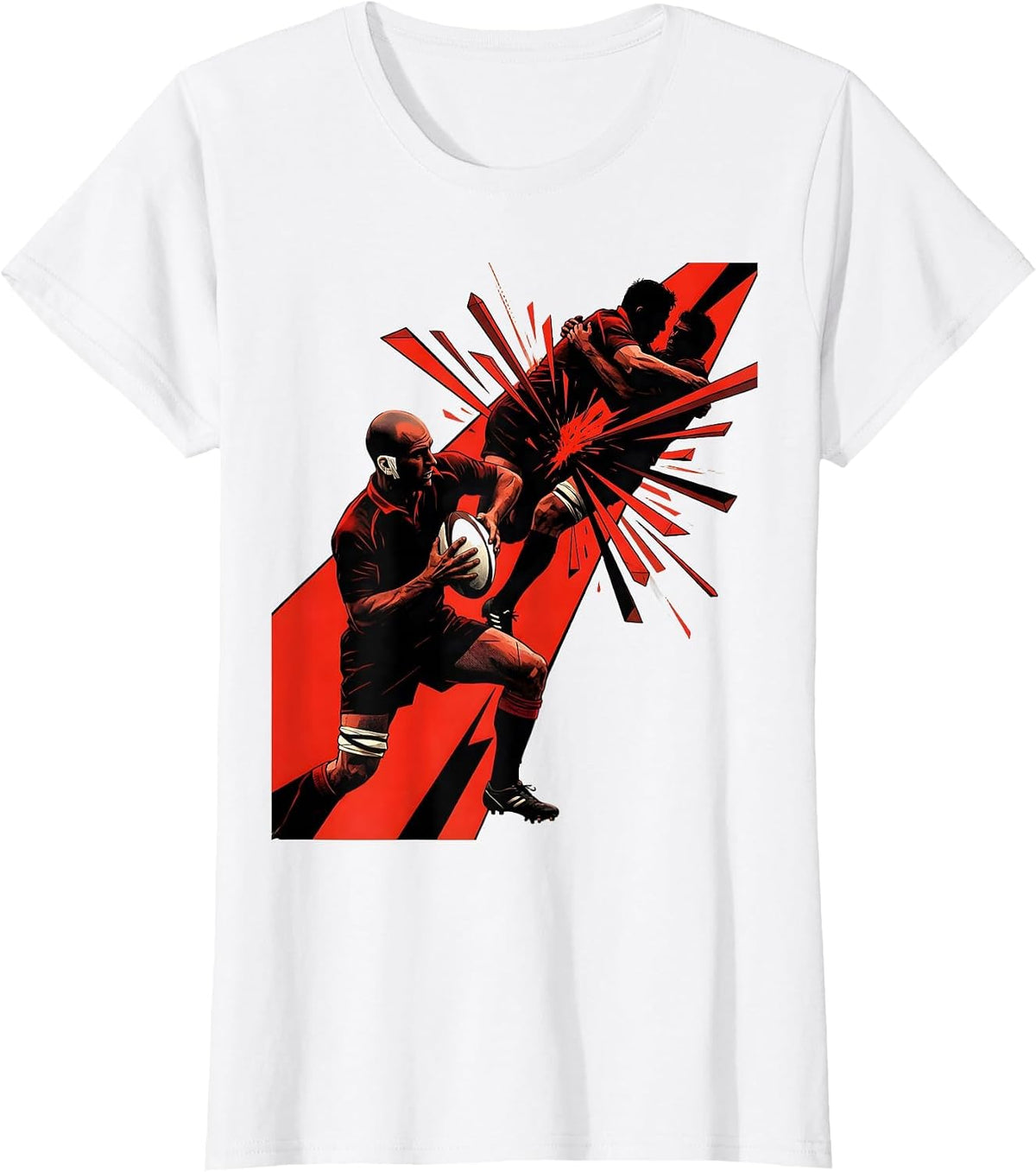 Women's Rugby Breakdown Constructivist Poster Player Humor T-Shirt - White