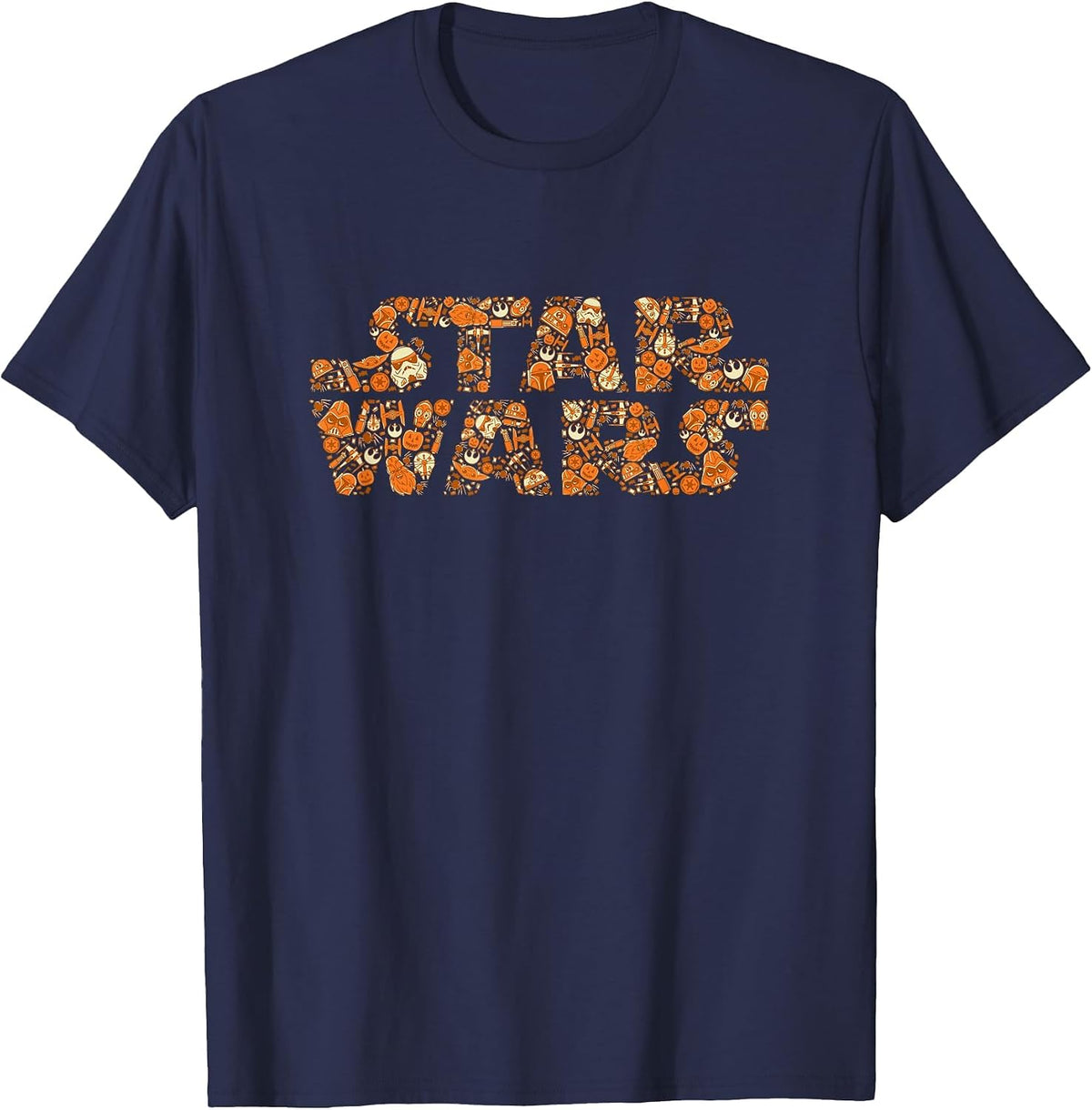 Star Wars Pumpkins in the Galaxy Halloween Logo T-Shirt - Navy Blue