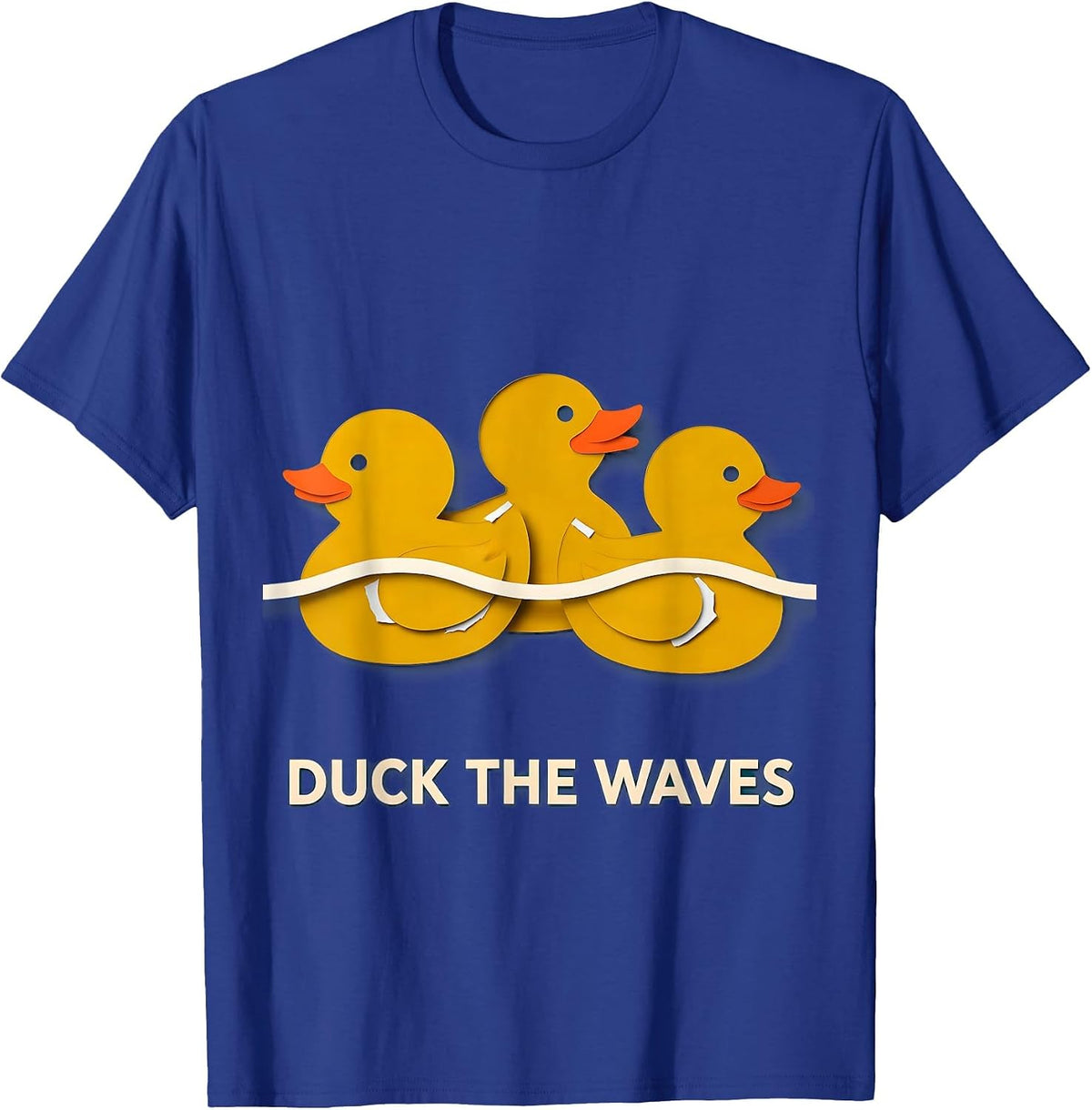 Men's Duck The Waves Funny Rubber Duck Novelty Humor Gift T-Shirt - Royal Blue
