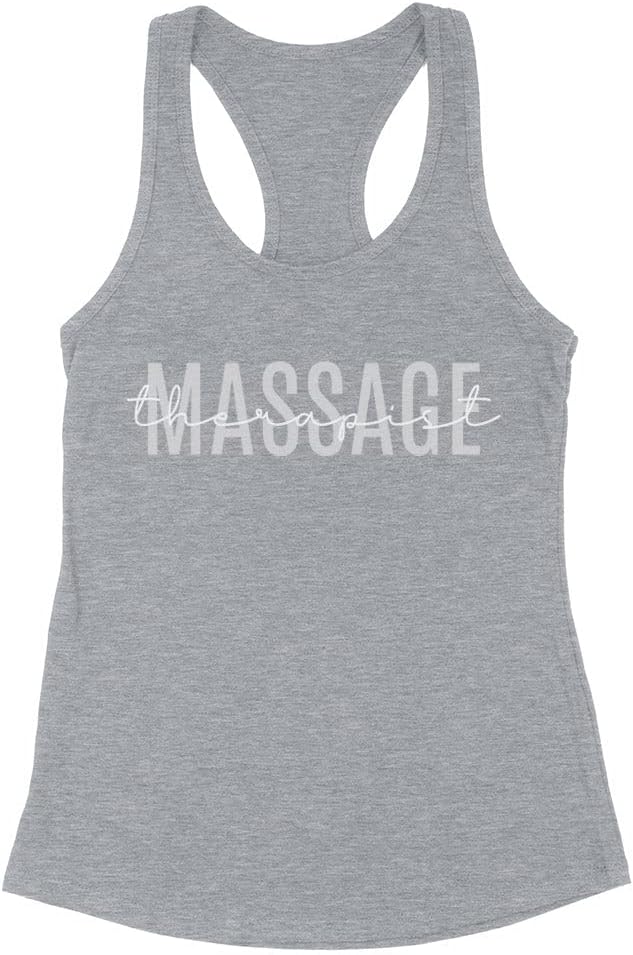 Massage Therapist Tank Top Fitted Racerback Women's - Heather Grey