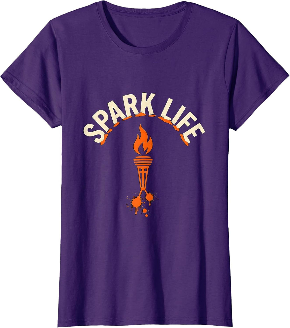 Women's Spark Life Bold Stencil Welder Blue Collar Worker Humor T-Shirt - Purple