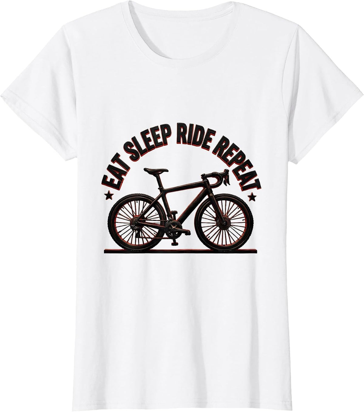 Eat Sleep Ride Repeat Cycling Bike Design T-Shirt - White