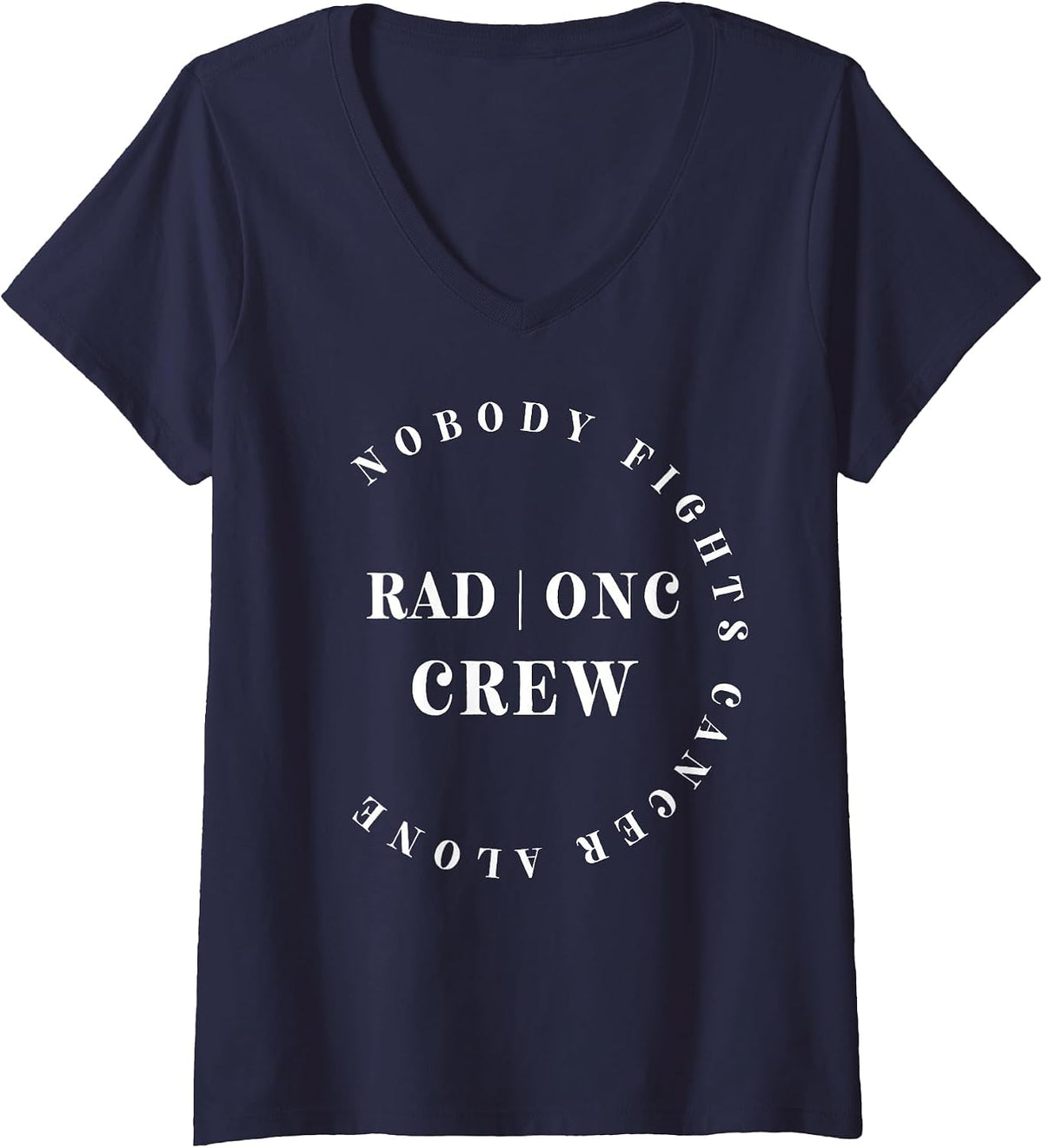Women's Oncology Radiation Nurse Crew Tee Pediatric Hem/Onc Doctor V-Neck T-Shirt - Navy Blue