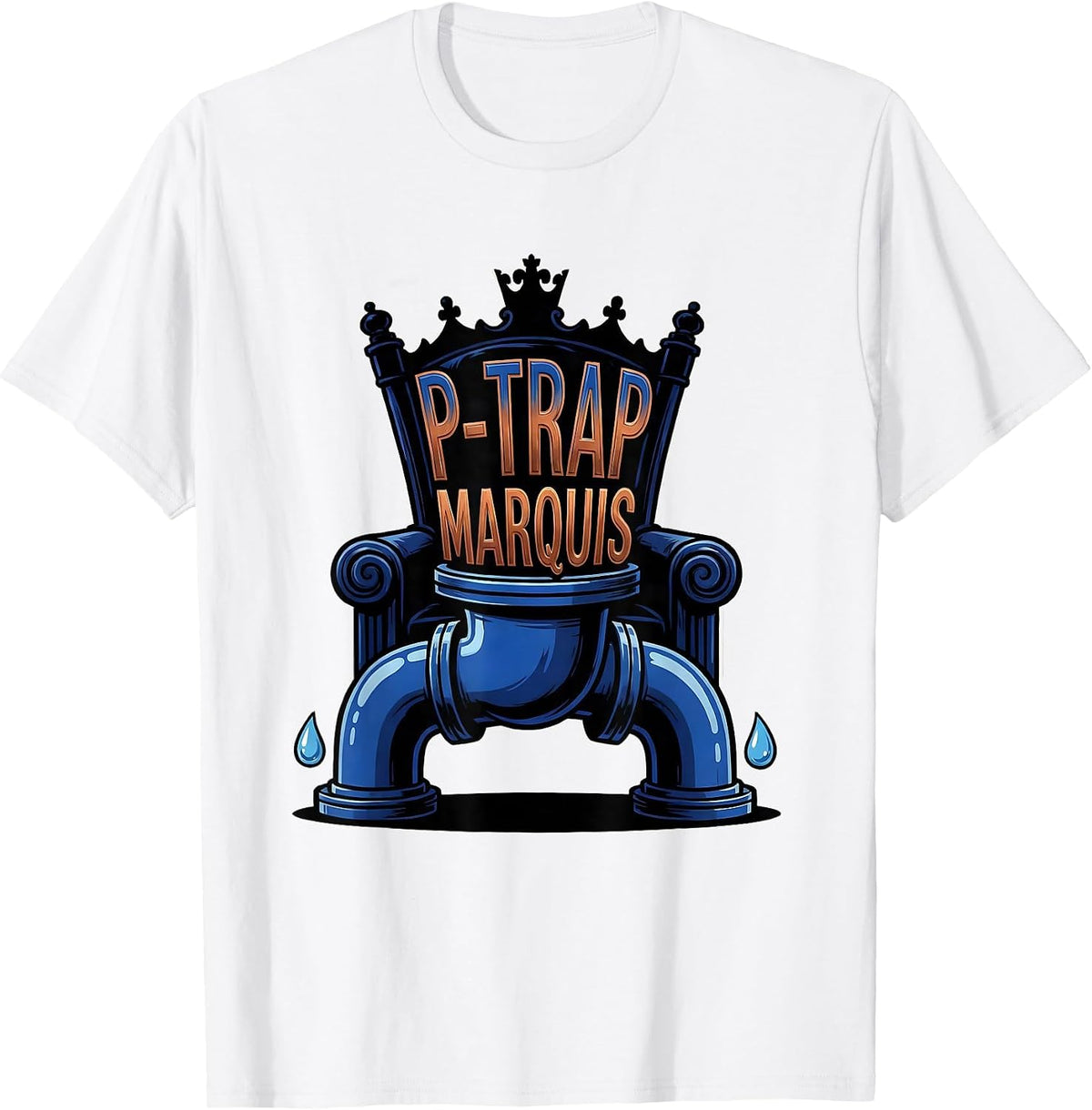 Men's P-Trap Marquis Funny Plumber Pipefitter Steamfitter Gift T-Shirt - White