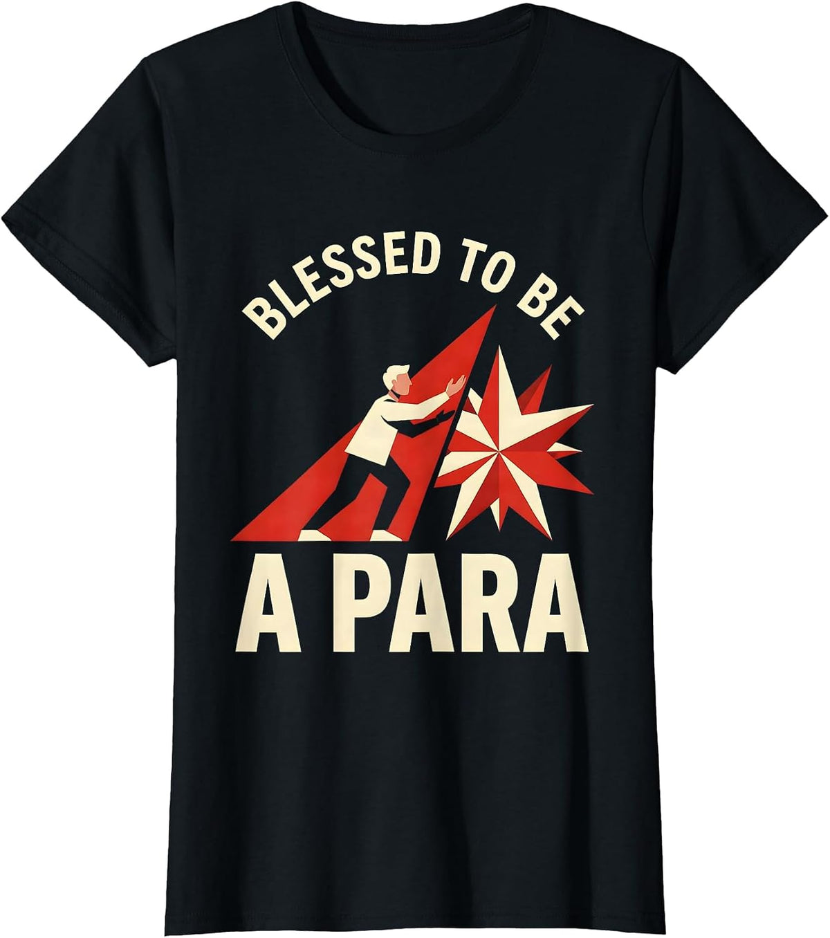 Blessed to Be a Para Paraprofessional Design T-Shirt - Black