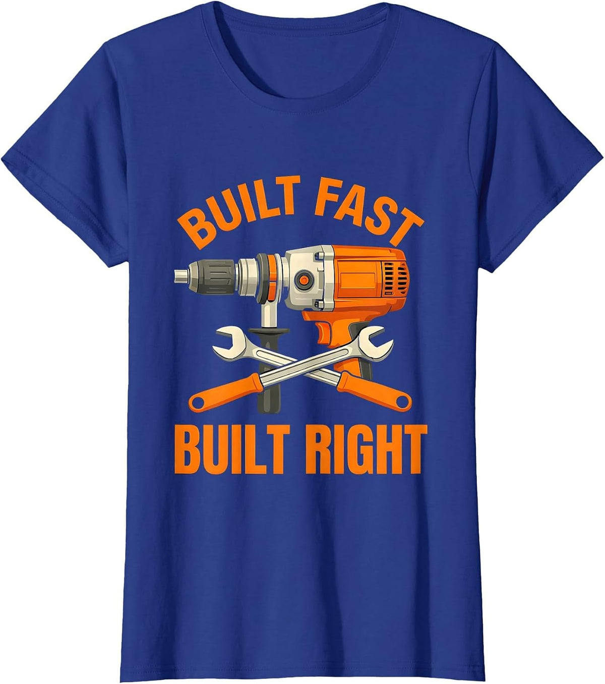Women's Built Fast Built Right Pit Crew Racing Design T-Shirt - Royal Blue