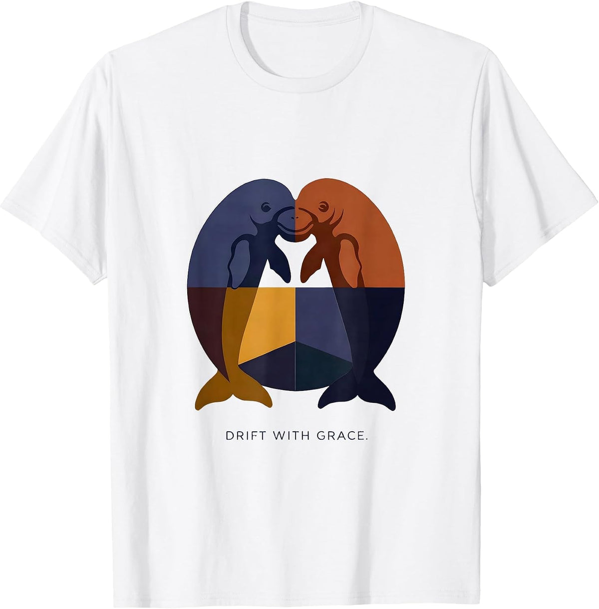 Men's Drift With Grace Quilt Block Manatee Lover Gift T-Shirt - White