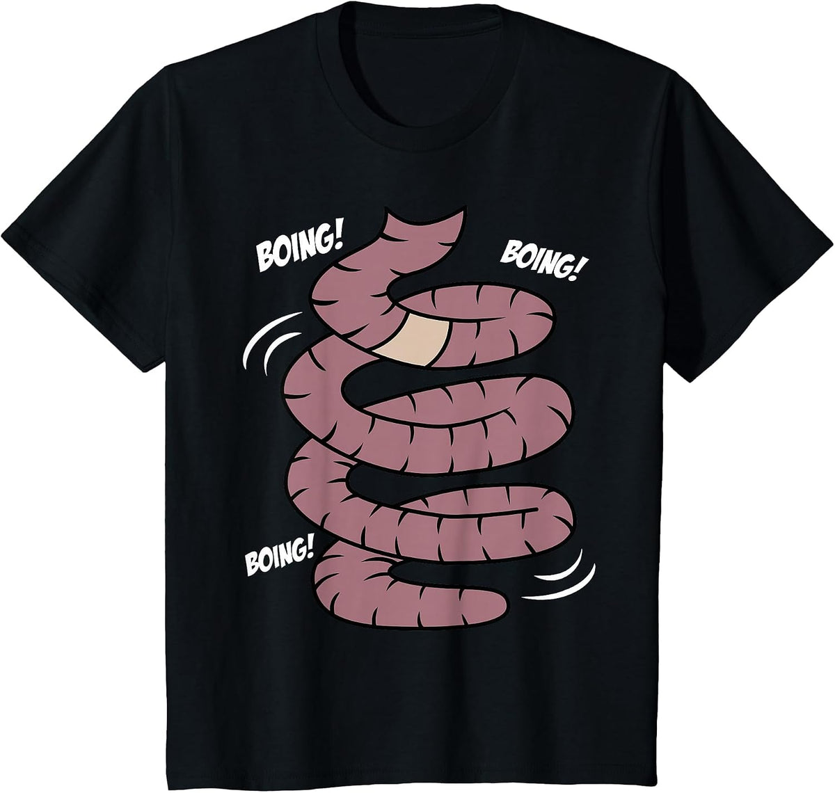 Halloween Costume Jumping Worm Funny Cartoon T-Shirt - Black