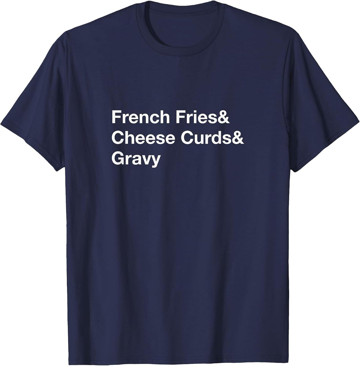 Poutine French Fries & Cheese Curds & Gravy T-Shirt - Navy Blue
